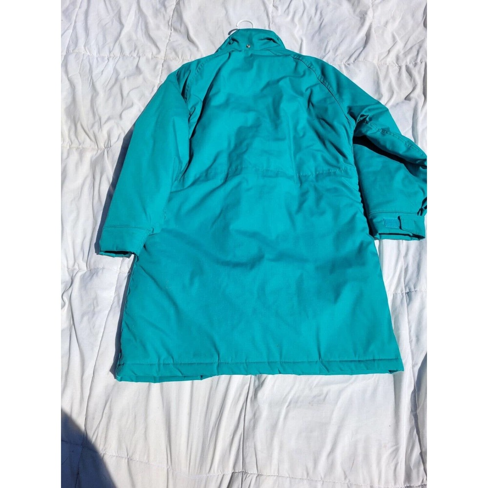 Vintage LL Bean Full Length Flannel Lined Insulated Womens Teal Jacket USA Large - Picture 11 of 14